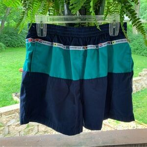 Vintage McGregor Swim Shorts Teal Navy Mariners Club Men's M Net Lining (says L)
